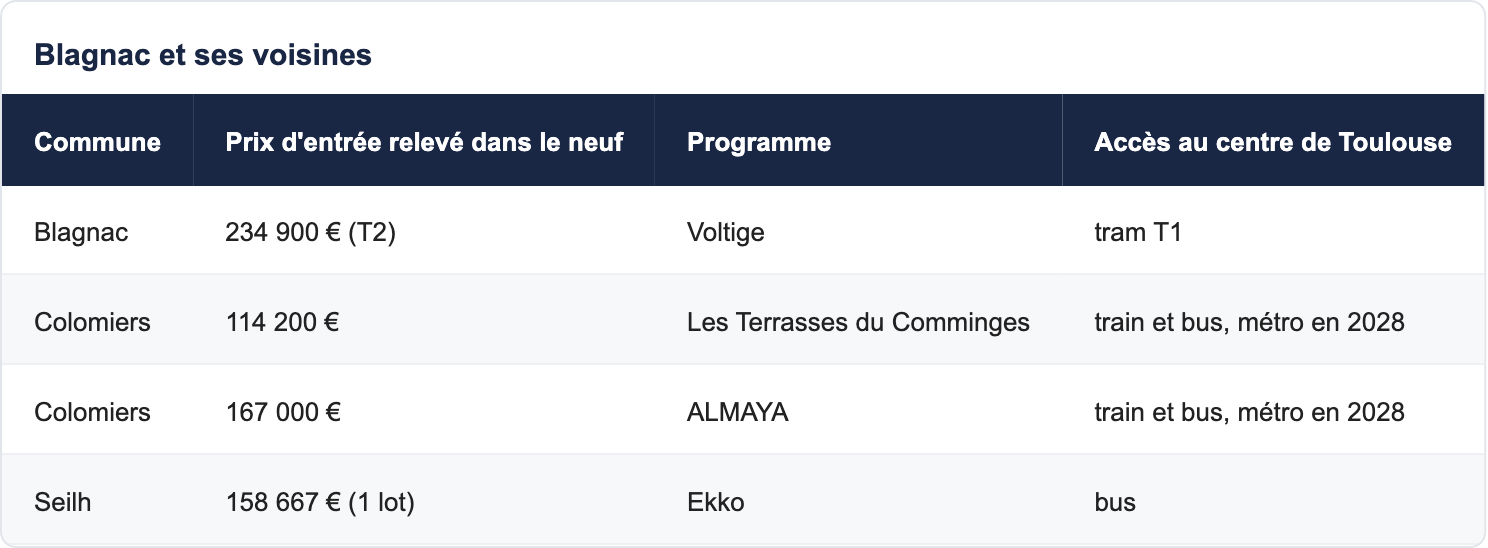 Blagnac et ses voisines